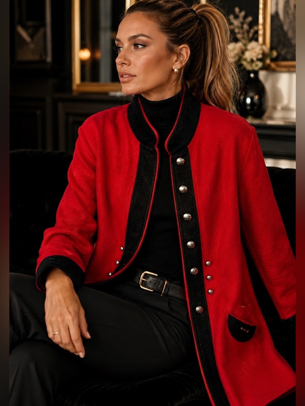 Geiger Military Style Wool Coat